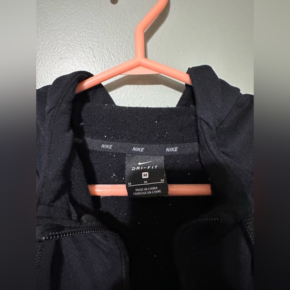 MEDIUM NIKE DRI FIT KNIT TRAINING GYM FULL ZIP HOODIE BLACK - Picture 3 of 4
